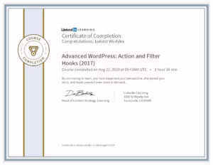 CertificateOfCompletion Advanced WordPress Action and Filter Hooks