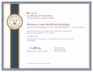 CertificateOfCompletion Become a Junior WordPress Developer